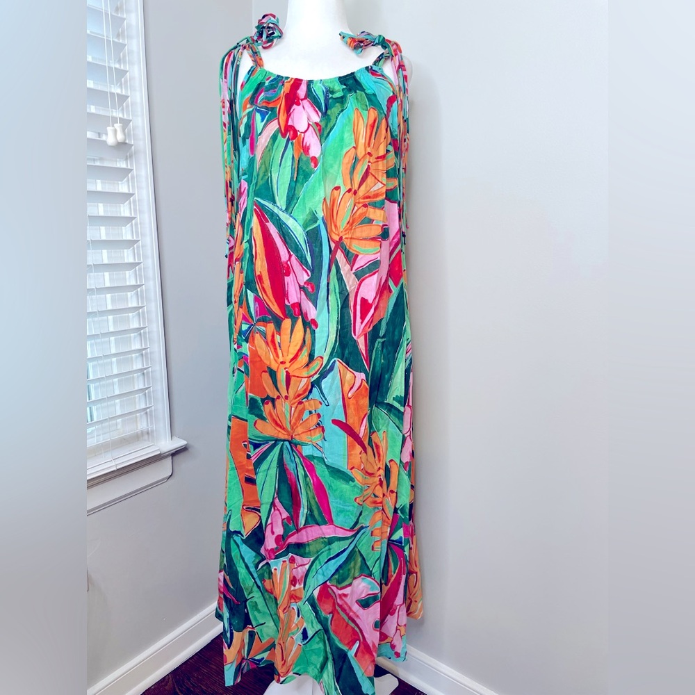 NWT FARM Rio Banana Foliage Midi Dress